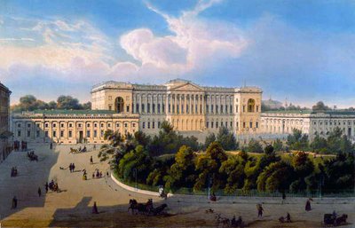 Palazzo del Granduca Mikhail, vista dalla piazza, stampato da Schmidt e Chevalier, pubblicato da Lemercier, Parigi, 1850 da J. after Charlemagne