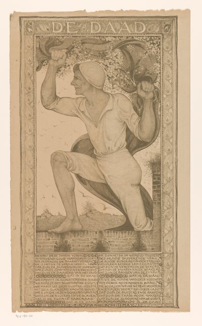 Uomo con stendardo e ramo fiorito da Jac Jongert