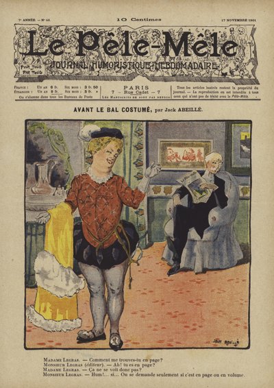 Avant le bal costume. Illustrazione per Le Pele-Mele, 1901 da Jack Abeille