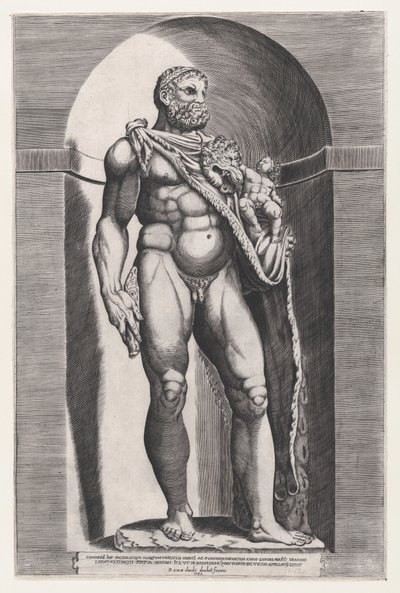 Speculum Romanae Magnificentiae: Imperatore Commodo come Ercole, 1582 da Jacob(us) Bos.