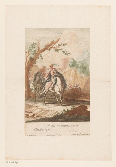 Cavalieri attraversano la valle da Jacob Andreas Fridrich (I)