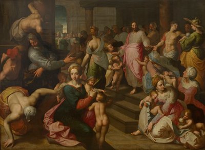 Cristo benedice i bambini Lasciate che i piccoli bambini vengano a me da Jacob Backer de