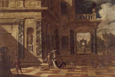 Capricci architettonici con figure eleganti da Jacob Balthasar Peeters
