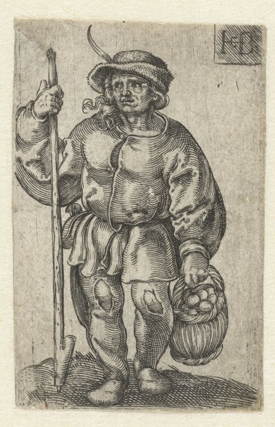 Contadino con un cesto di uova da Jacob Binck