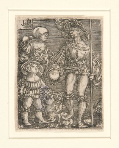 Soldato di fanteria con donna e bambino da Jacob Binck