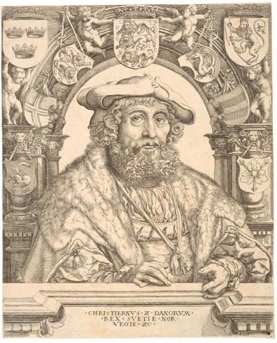 Re Cristiano II di Danimarca da Jacob Binck