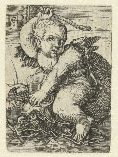 Putto su un delfino da Jacob Binck