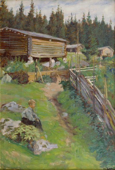 Ragazzo giovane al pascolo estivo da Jacob Bratland