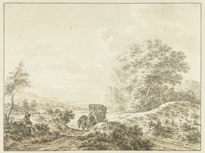 Paesaggio collinare con carrozza da Jacob  Cats