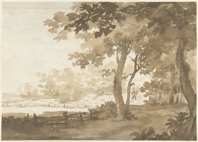 Paesaggio con una strada sotto gli alberi da Jacob  Cats