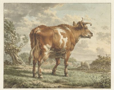Mucca pezzata rossa in un paesaggio da Jacob  Cats