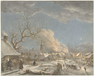 Inverno, notte e fuoco (serie: Le quattro stagioni, i momenti del giorno e gli elementi) da Jacob  Cats