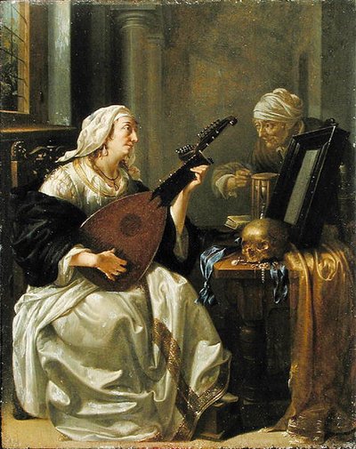 Donna con tiorba, Vanitas, c.1660 da Jacob Duck