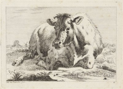 Mucca sdraiata da Jacob Elias van Varelen