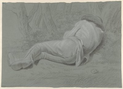 Uomo sdraiato sotto gli alberi da Jacob Ernst Marcus (attributed to)
