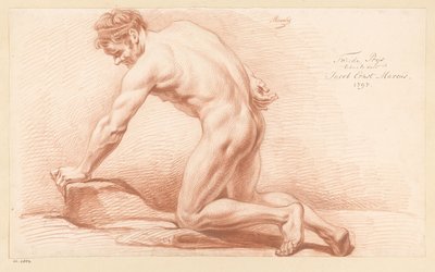 Nudo maschile inginocchiato, visto di lato (2° premio 1797) da Jacob Ernst Marcus