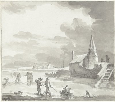 Paesaggio invernale con pattinatori da Jacob Ernst Marcus