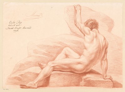 Nudo maschile seduto, visto di lato (1° premio 1798) da Jacob Ernst Marcus