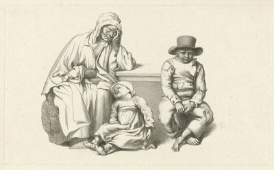 Vecchia seduta e due bambini da Jacob Ernst Marcus