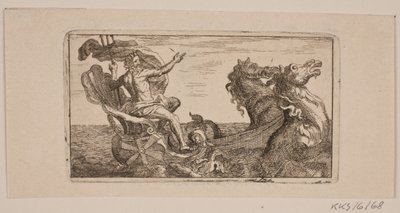 Nettuno. Illustrazione per Jacob Fosie, "Lære-Klude [...] o Prove su rame, levigatura, fondi, aghi, acqua di incisione, inchiostro, cancellazione, carico e stampa dal 1741 al 1743" da Jacob Fosie