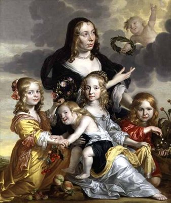 Ritratto di una signora con i suoi quattro figli da Jacob Fransz van der Merck
