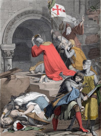 Goffredo di Buglione al Santo Sepolcro, nel 1099 - Goffredo di Buglione al Santo Sepolcro di Deininger da Jacob Friedrich Deininger