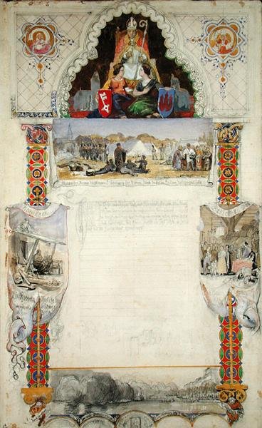 Progetto per un documento di ringraziamento a Brema da Amburgo, 1843 da Jacob Gensler