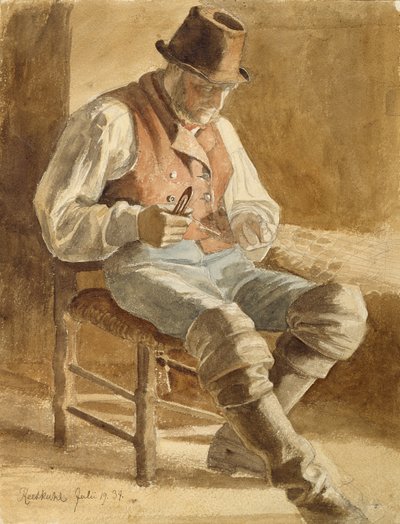 Pescatore che Ripara una Rete, 1834 da Jacob Gensler
