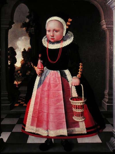Ritratto di una bambina con una bambola e un cesto da Jacob Gerritsz Cuyp