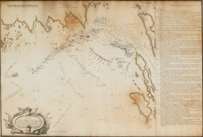 La battaglia della baia di Viborg, 1790 Mappa, 1790 da Jacob Gillberg