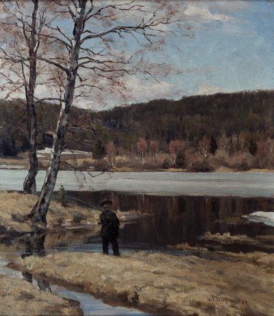 Pescatore sul fiume da Jacob Gloersen