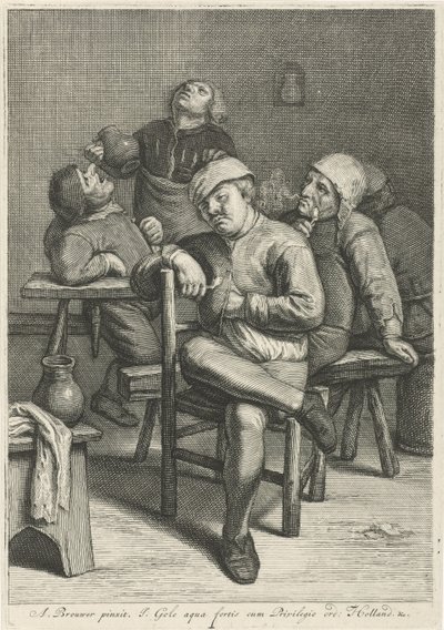 Scena di taverna con contadini che fumano da Jacob Gole