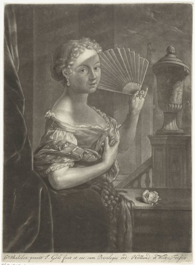 Giovane donna con ventaglio da Jacob Gole
