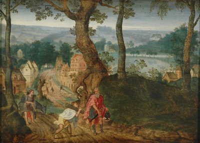 Paesaggio con Abramo e Isacco, metà del XVII secolo da Jacob Grimmer