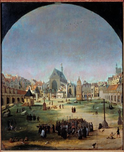 Il cimitero degli Innocenti e la sua fossa comune sotto il regno di Francesco I da Jacob Grimmer
