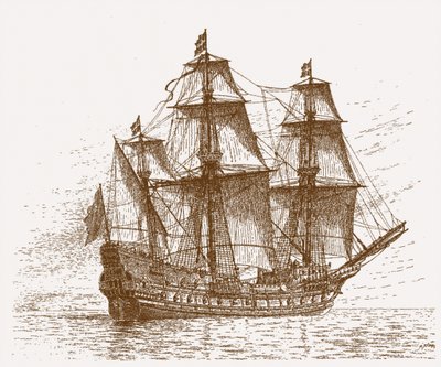 Ammiraglia svedese Mars Makalös prima della battaglia di Gotland-Öland, 30-31 maggio 1564, c. 1908 da Jacob Hagg