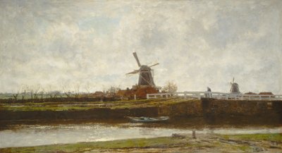 Veduta del mulino e del ponte sul Noordwest Buitensingel a L
