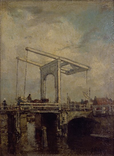 Un ponte levatoio in una città olandese, 1875 da Jacob Henricus or Hendricus Maris
