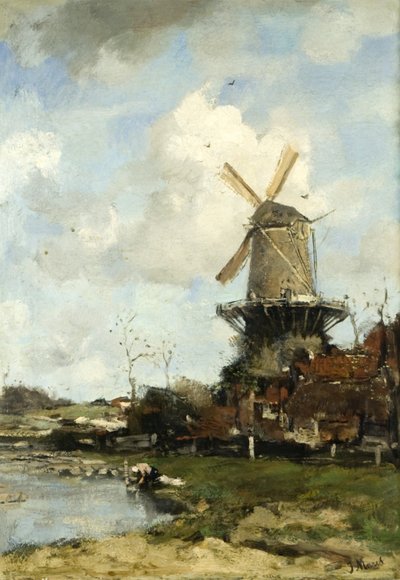 Il mulino, paesaggio olandese da Jacob Henricus or Hendricus Maris