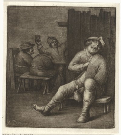Uomo addormentato in una locanda da Jacob Hoolaart
