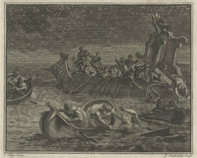 Galeone salva naufraghi da Jacob Houbraken