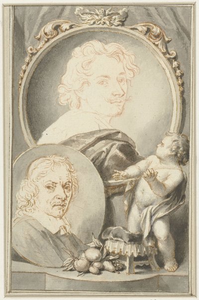 Ritratti di Anton van Dyck e Jacob de Bray da Jacob Houbraken