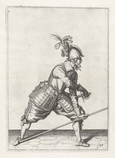 Soldato con lancia che estrae la spada, c.1600 da Jacob II de Gheyn