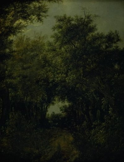 Strada in una foresta di querce da Jacob van Ruisdael