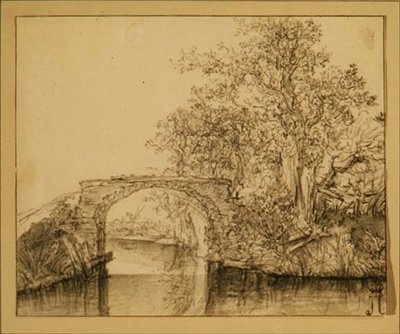 Paesaggio con un ponte di pietra da Jacob van Ruisdael