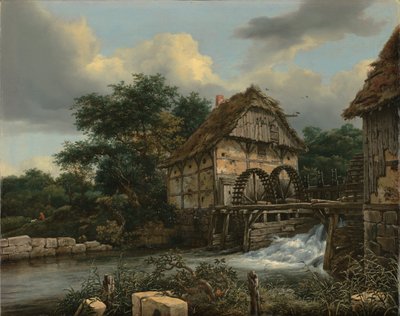Due mulini ad acqua e una chiusa aperta da Jacob van Ruisdael