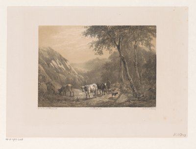 Pastore con gregge in montagna da Jacob Jan van der Maaten