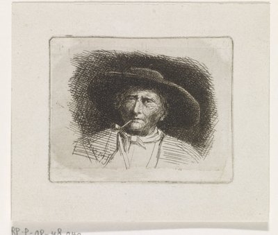 Testa di un uomo con pipa da Jacob Jan van der Maaten