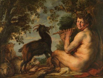 Un satiro, c.1630-35 (olio su tela) da Jacob Jordaens
