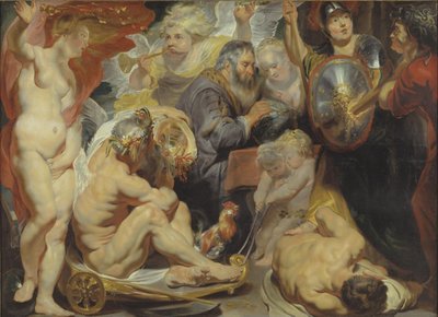 Allegoria sulla scienza. Minerva e Crono proteggono la scienza contro l